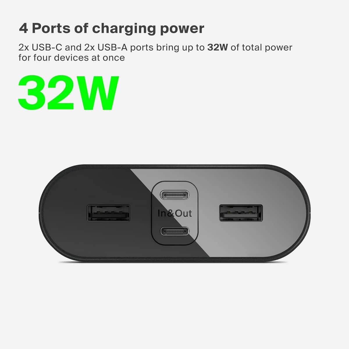 بيلكن PD 32W باور بانك 26000mAh بـ 4 منافذ