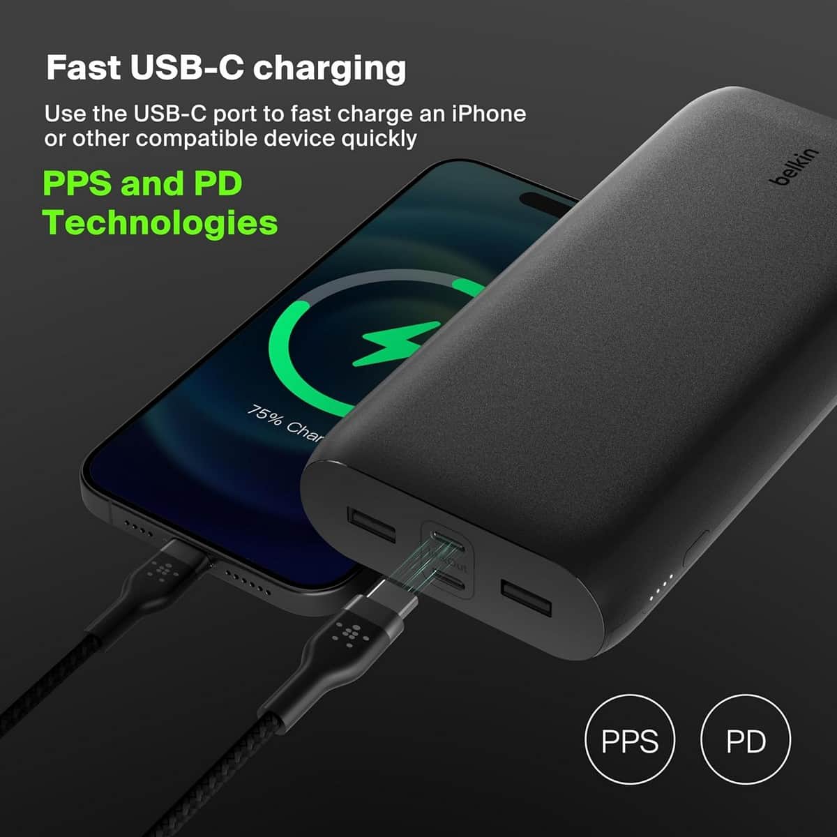 بيلكن PD 32W باور بانك 26000mAh بـ 4 منافذ