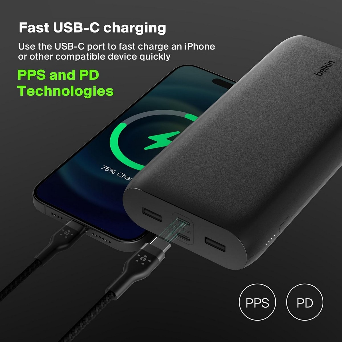 بيلكن PD 32W باور بانك 26000mAh بـ 4 منافذ