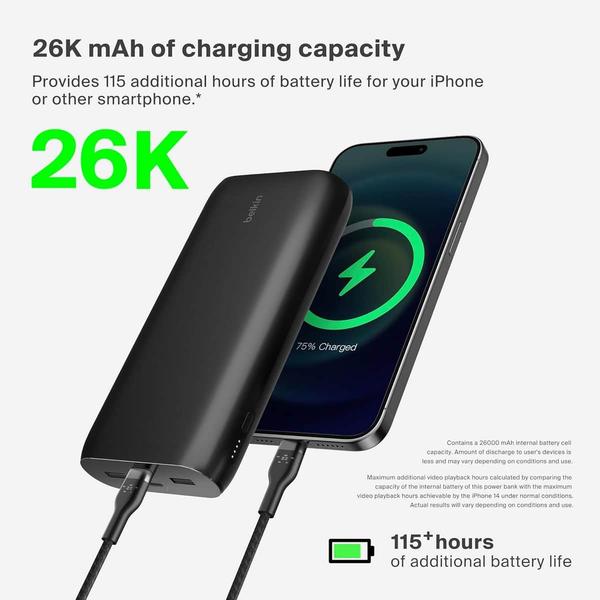 بيلكن PD 32W باور بانك 26000mAh بـ 4 منافذ