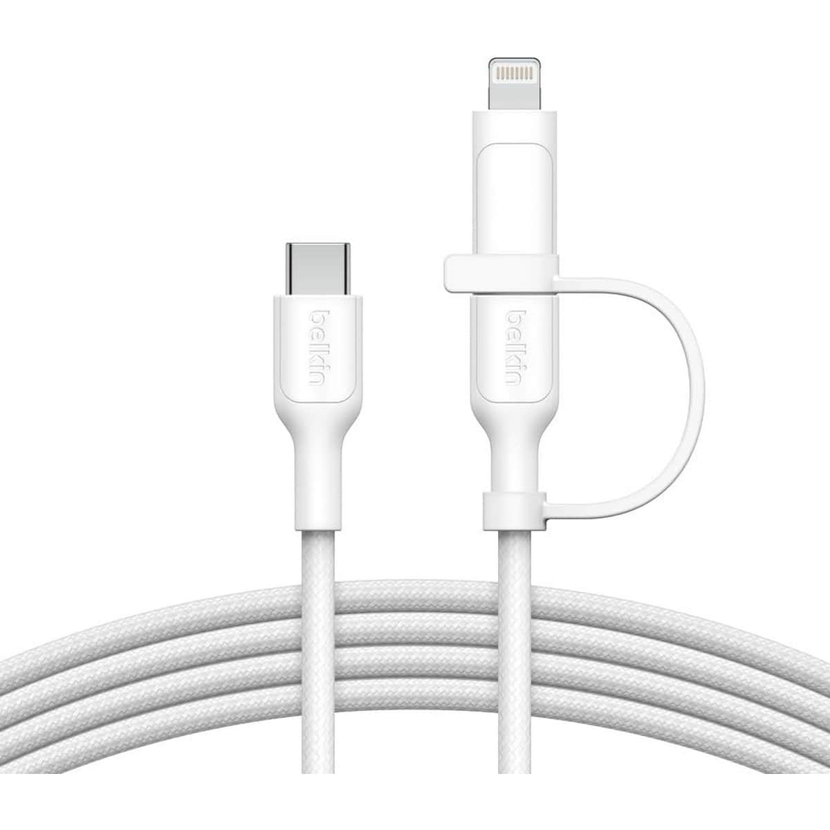 بيلكن كابل USB-C ولايتنينج مضفر PCR 2 في 1 بطول 1.5 متر