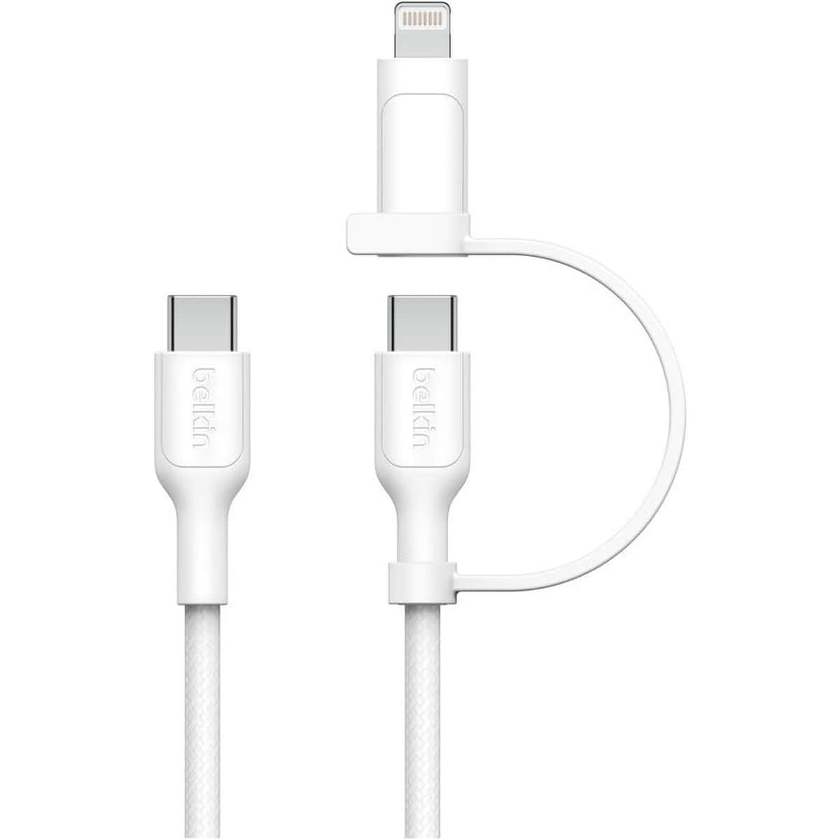 بيلكن كابل USB-C ولايتنينج مضفر PCR 2 في 1 بطول 1.5 متر