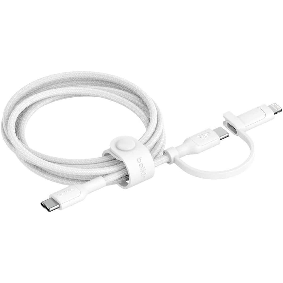 بيلكن كابل USB-C ولايتنينج مضفر PCR 2 في 1 بطول 1.5 متر