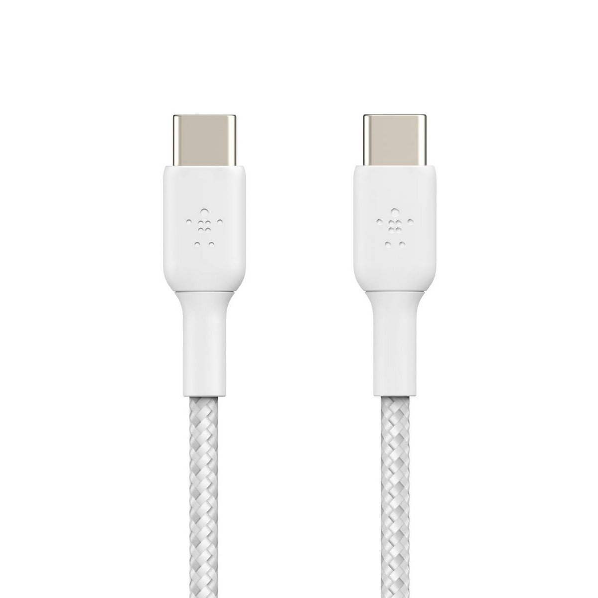 بيلكن كابل بوست تشارج مضفر USB-C إلى USB-C بقدرة 60 واط أبيض بطول 1 متر