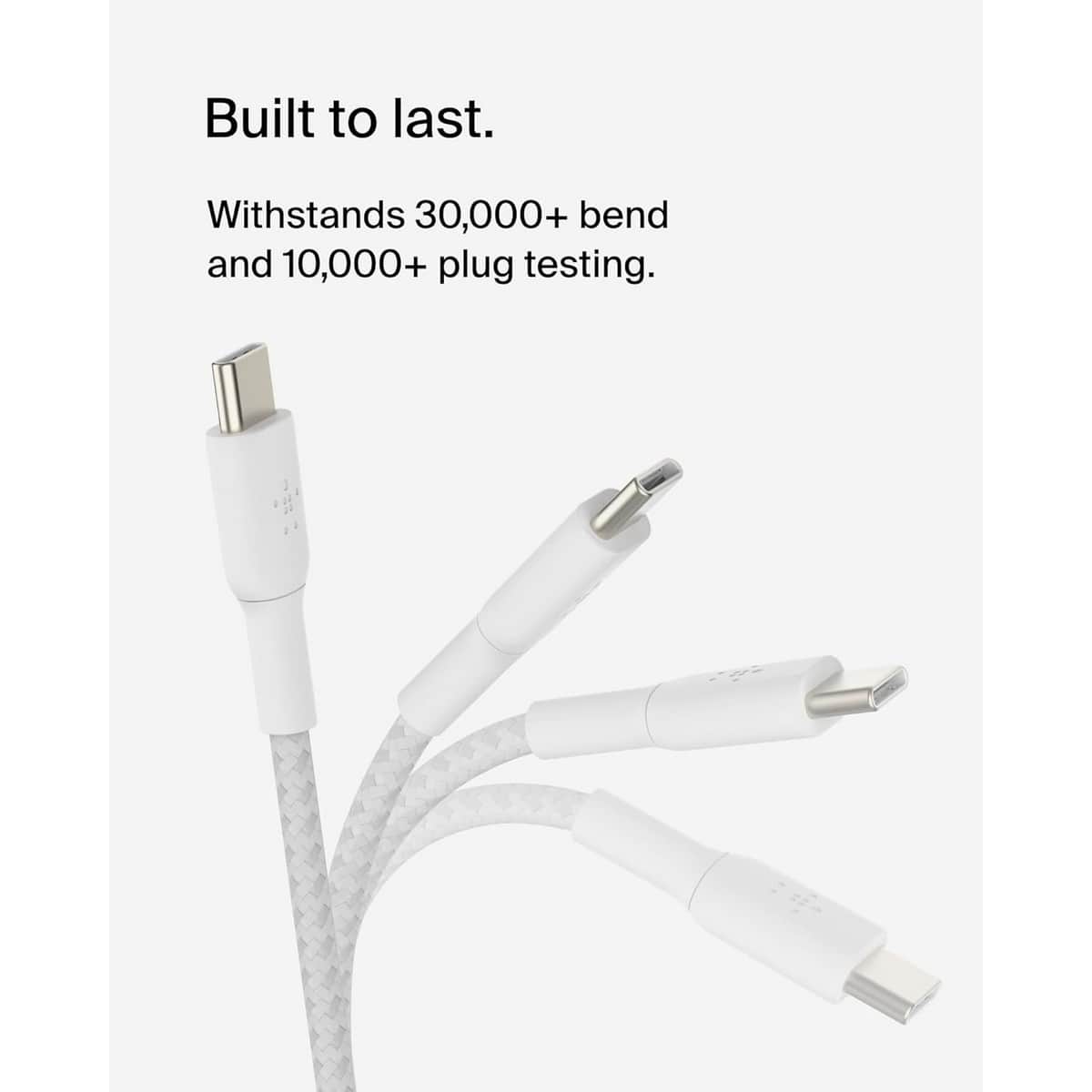 بيلكن كابل بوست تشارج مضفر USB-C إلى USB-C بقدرة 60 واط