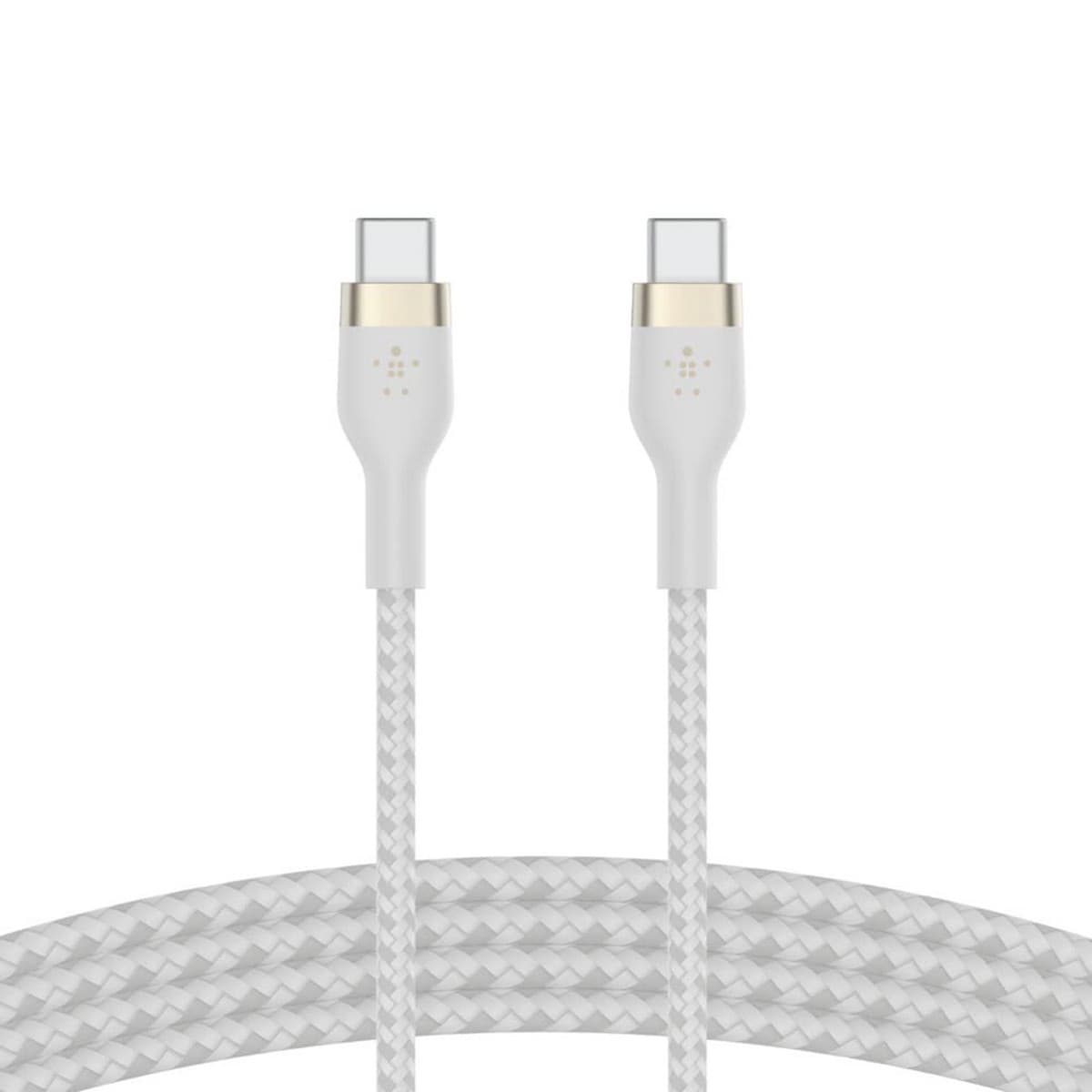 بيلكن أبيض كابل USB-C إلى USB-C من سلسلة بوست تشارج برو Flex بطول 1 متر