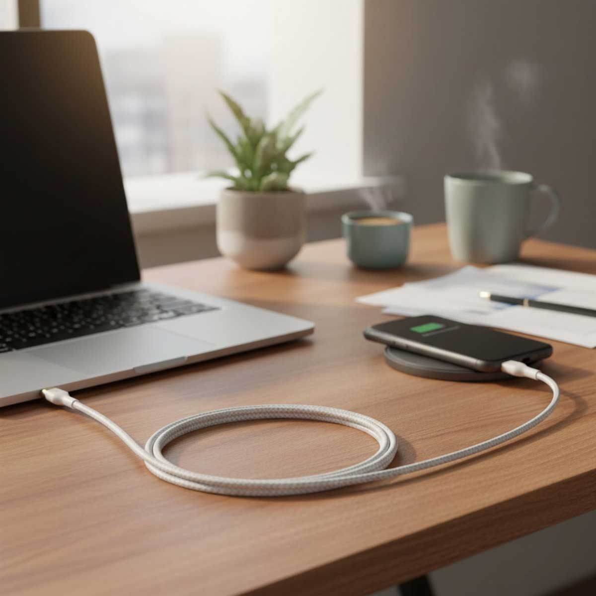 بيلكن أبيض كابل USB-C إلى USB-C من سلسلة بوست تشارج برو Flex بطول 1 متر
