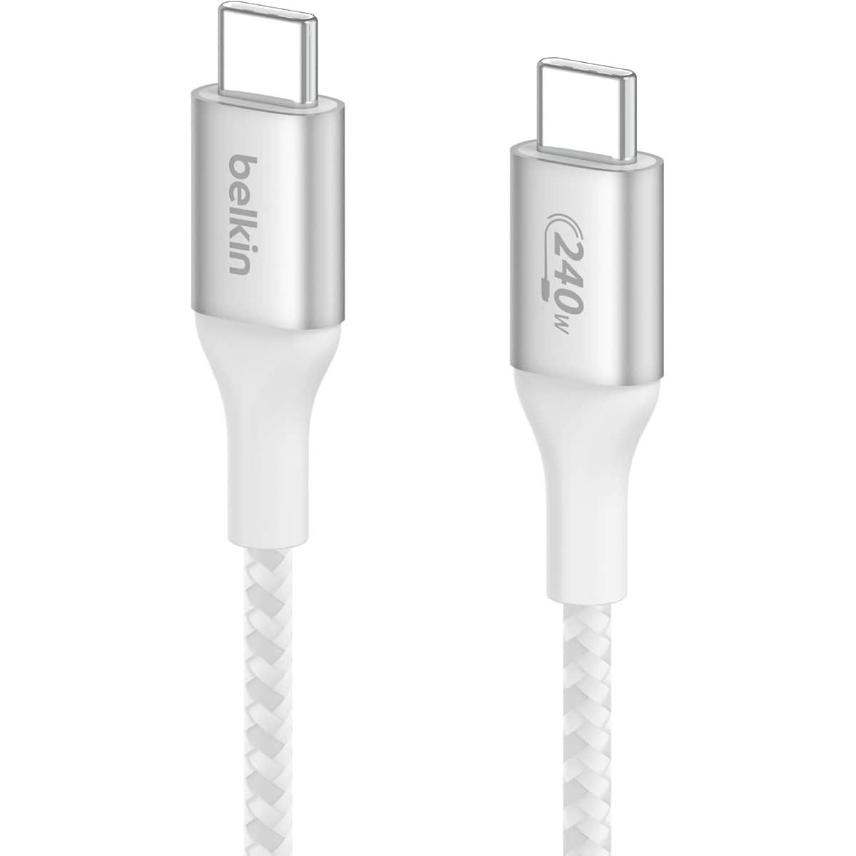بيلكن كابل بوست تشارج مضفر USB-C إلى USB-C بقدرة 240 واط PD
