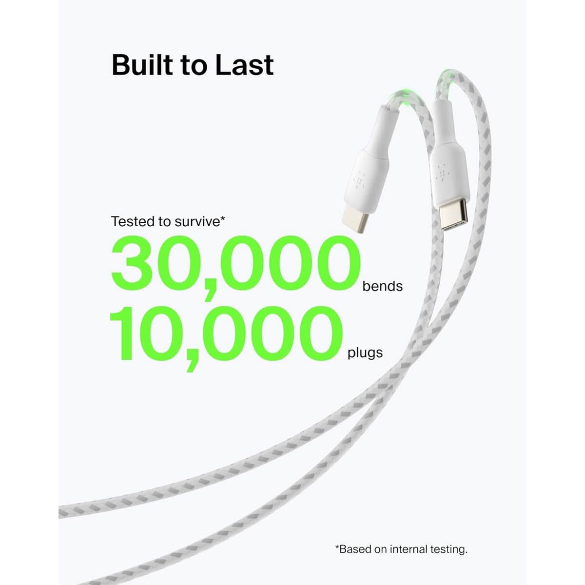 بيلكن كابل بوست تشارج مضفر USB-A إلى USB-C
