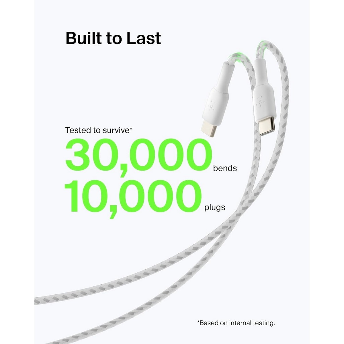 بيلكن كابل بوست تشارج مضفر USB-A إلى USB-C