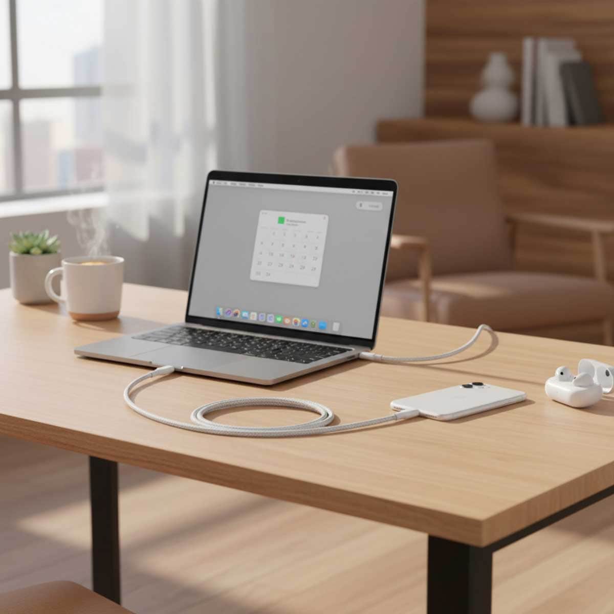 بيلكن كابل بوست تشارج مضفر USB-C إلى لايتنينج بطول 2 متر