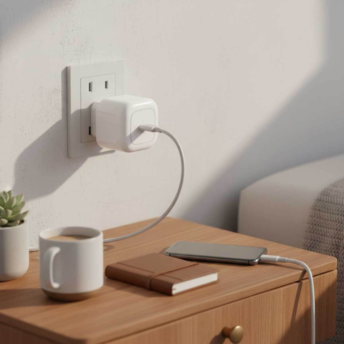 بيلكن شاحن حائط USB-C كيوب أبيض بقدرة 30 واط