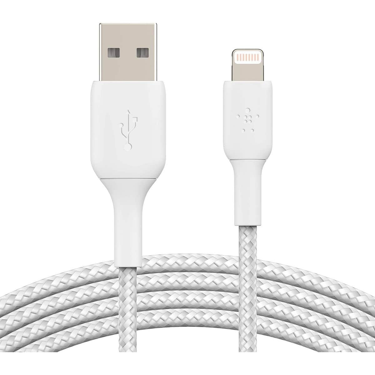 بيلكن كابل بوست تشارج مضفر USB-A إلى لايتنينج