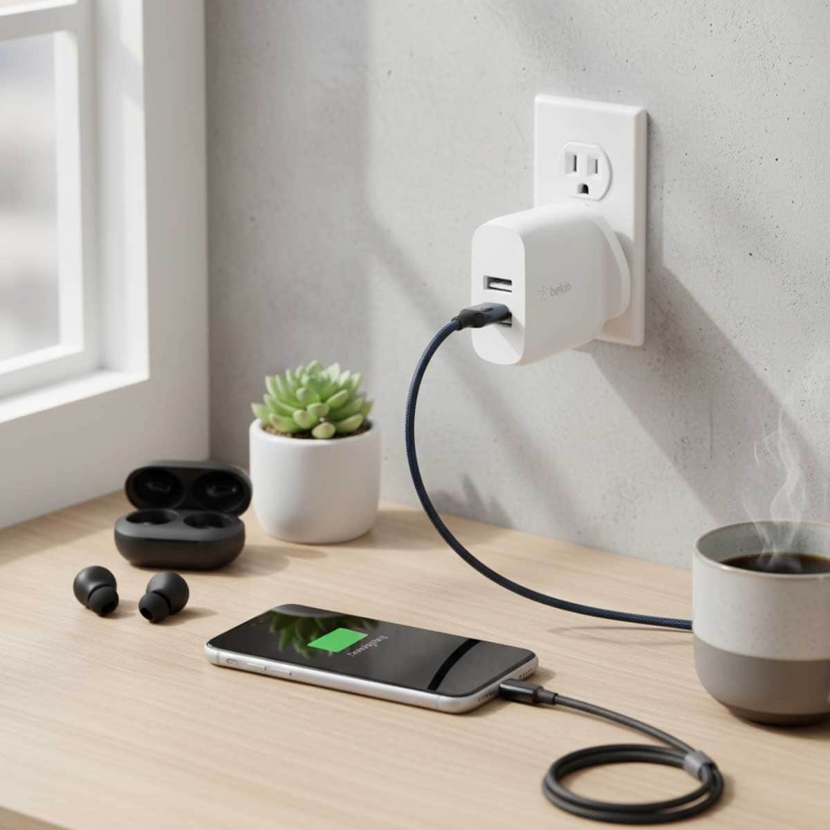 Belkin White Boost Charge 24W 2-Port USB-A Wall Charger