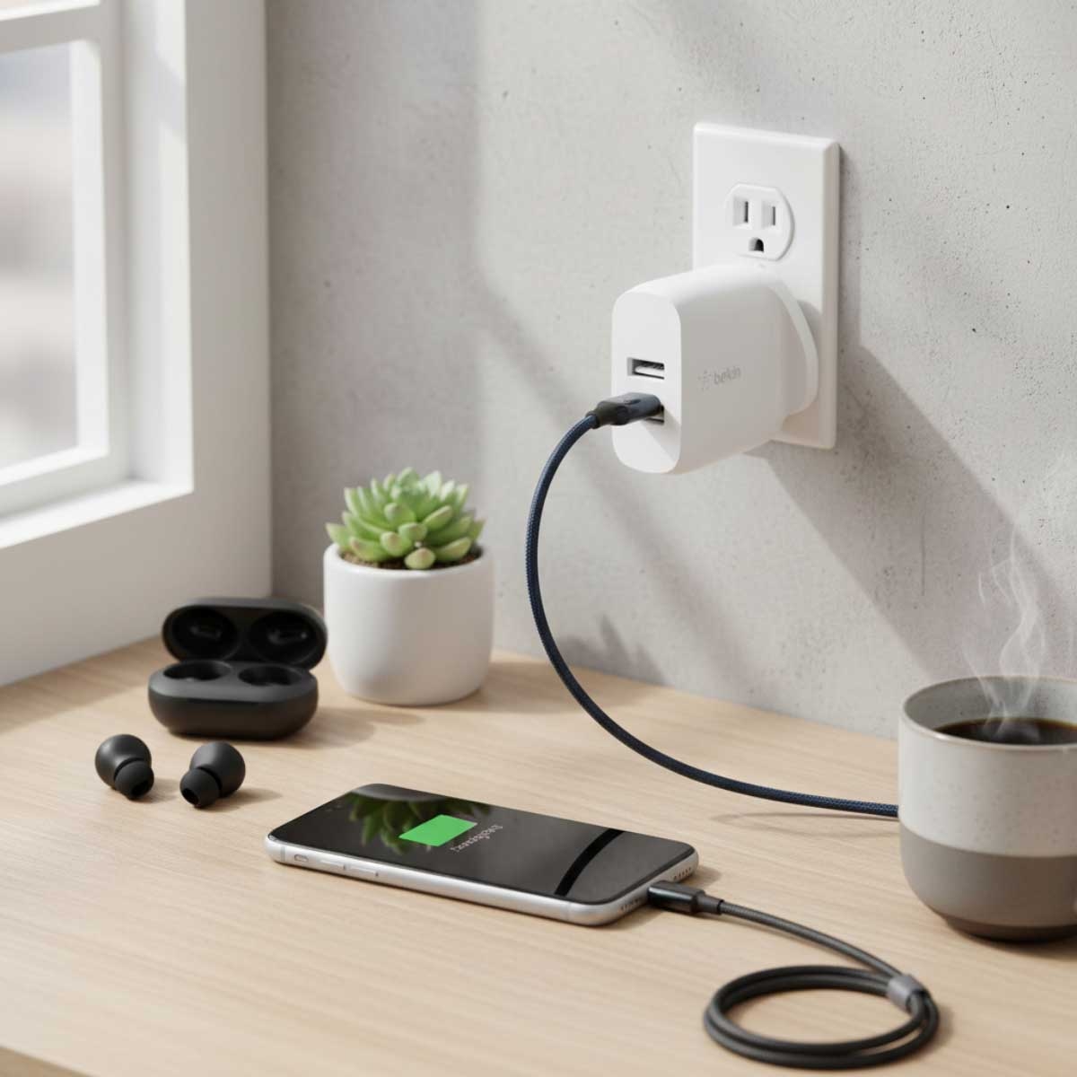 Belkin White Boost Charge 24W 2-Port USB-A Wall Charger
