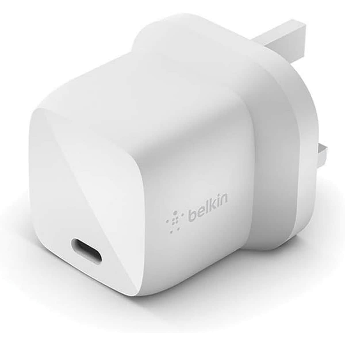 بيلكن أبيض بوست تشارج GaN PD 30W شاحن حائط USB-C