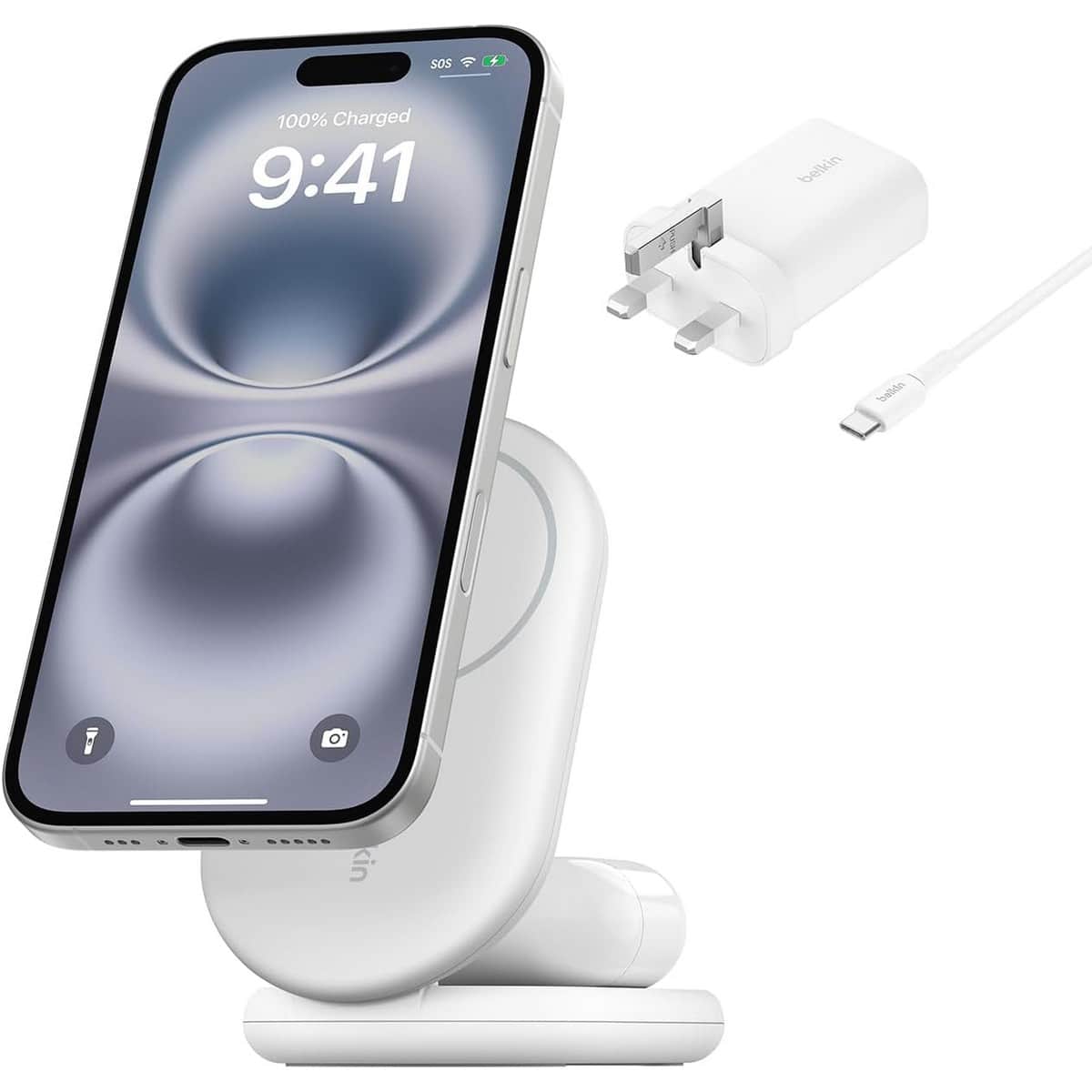 Belkin Boost Charge Qi2 15W 2-in-1 Wireless Charging Stand