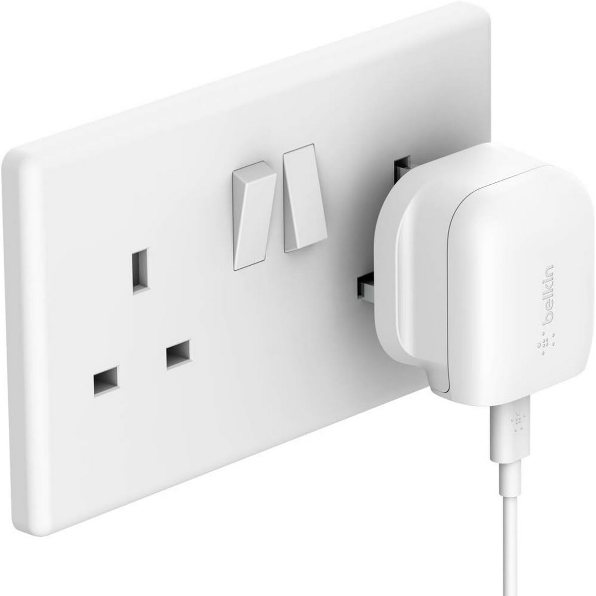 بيلكن أبيض بوست تشارجr PD 20W شاحن حائط USB-C مع طقم كابل Lightning