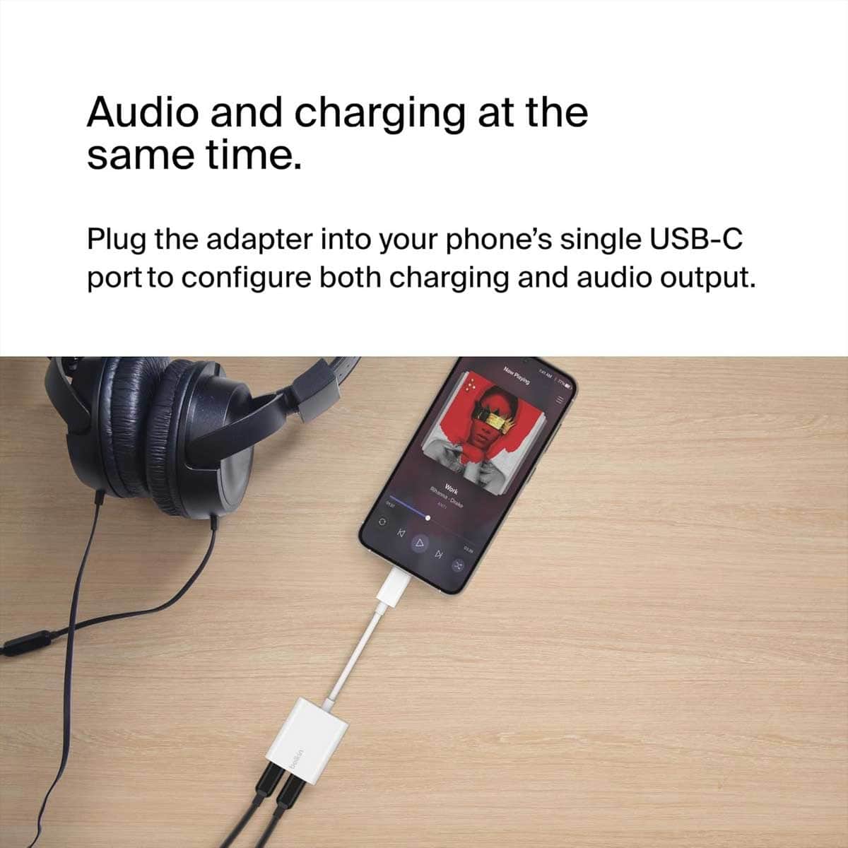 بيلكن كونيكت محول USB-C للصوت والشحن