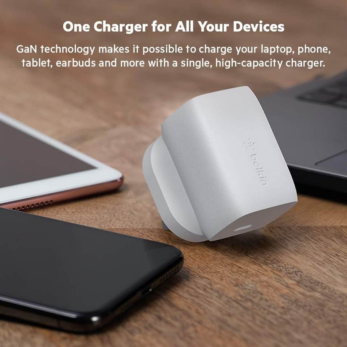 Belkin White GaN 60W USB-C Wall Charger