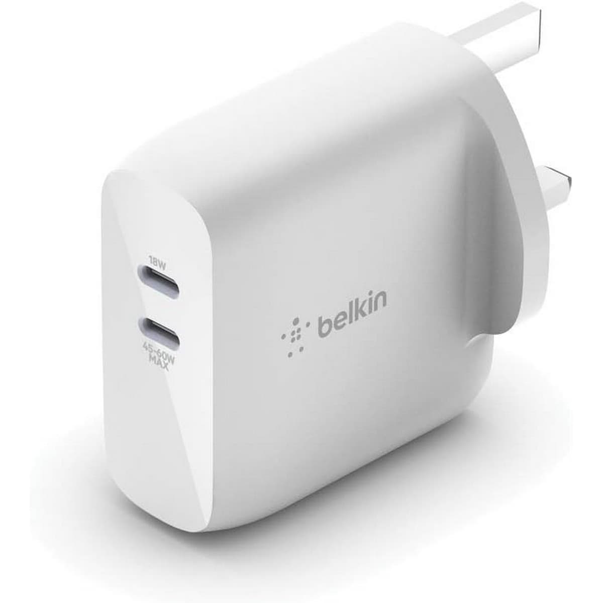 Belkin White GaN 63W 2-Port USB-C Wall Charger