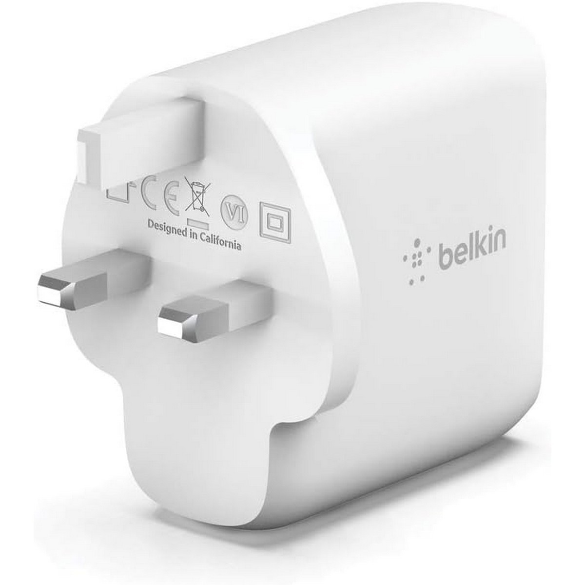 بيلكن أبيض شاحن حائط GaN بمنفذين USB-C بقدرة 63 واط
