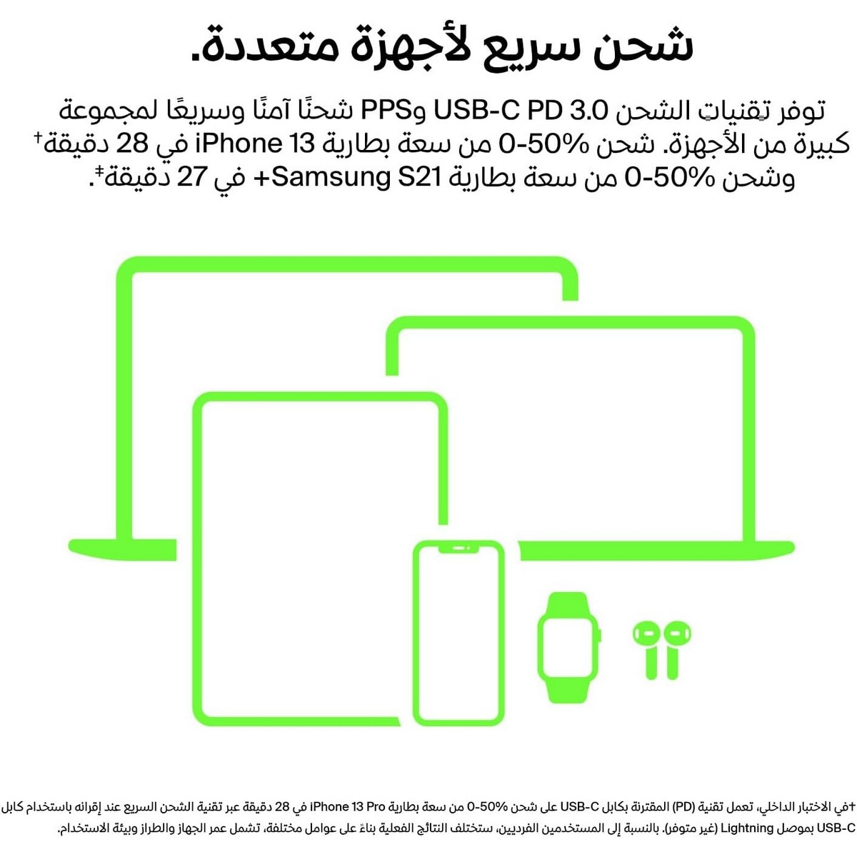بيلكن شاحن حائط GaN PPS USB-C بمنفذين بقدرة 45 واط