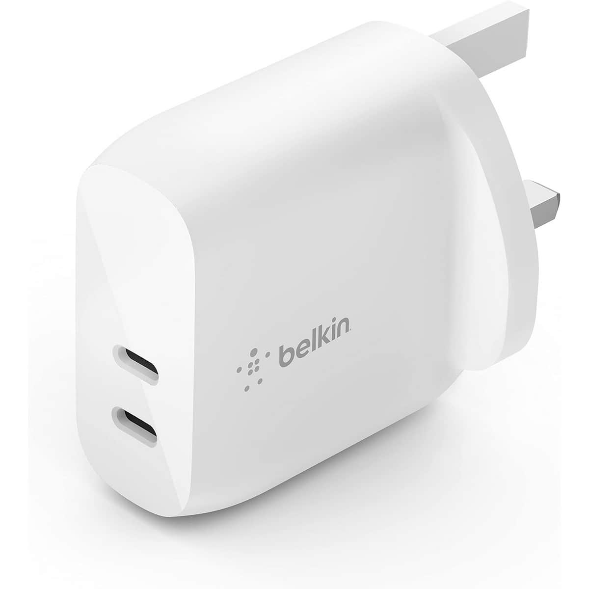 Belkin White PD 40W 2-Port USB-C Wall Charger