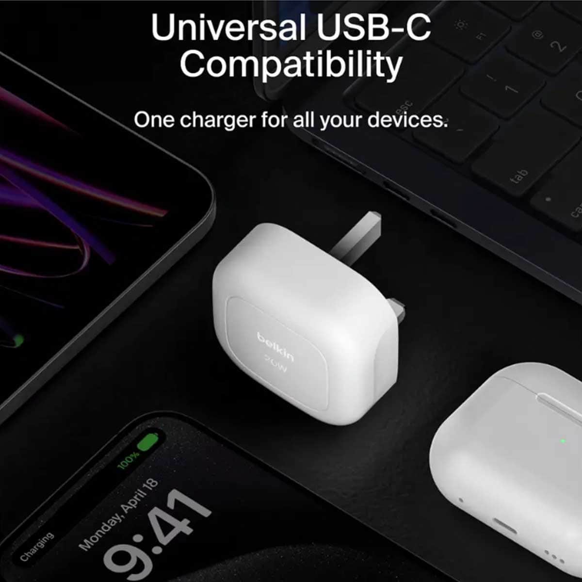 Belkin White PPS 20W USB-C Wall Charger