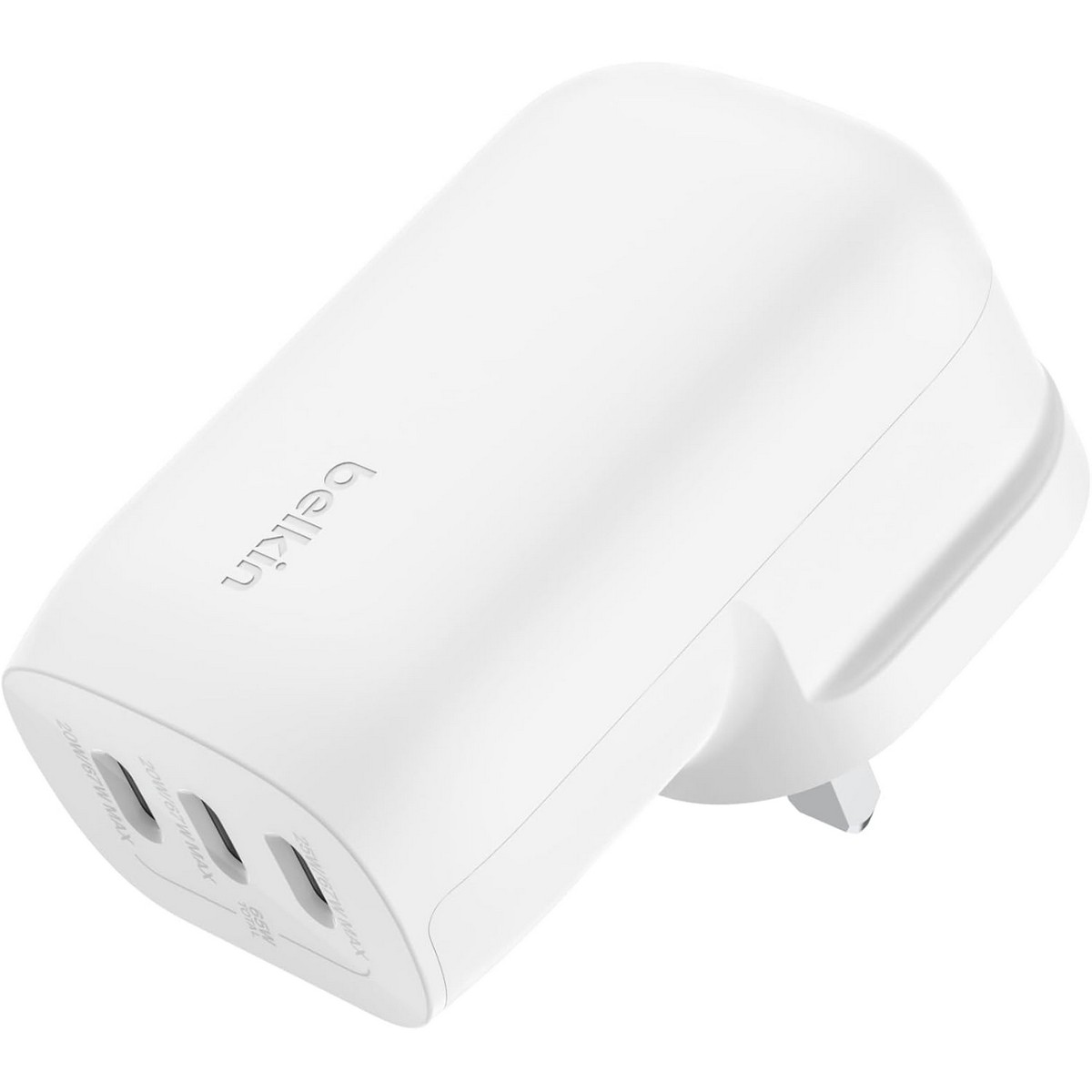 Belkin White PPS PD 67W 3-Port USB-C Wall Charger