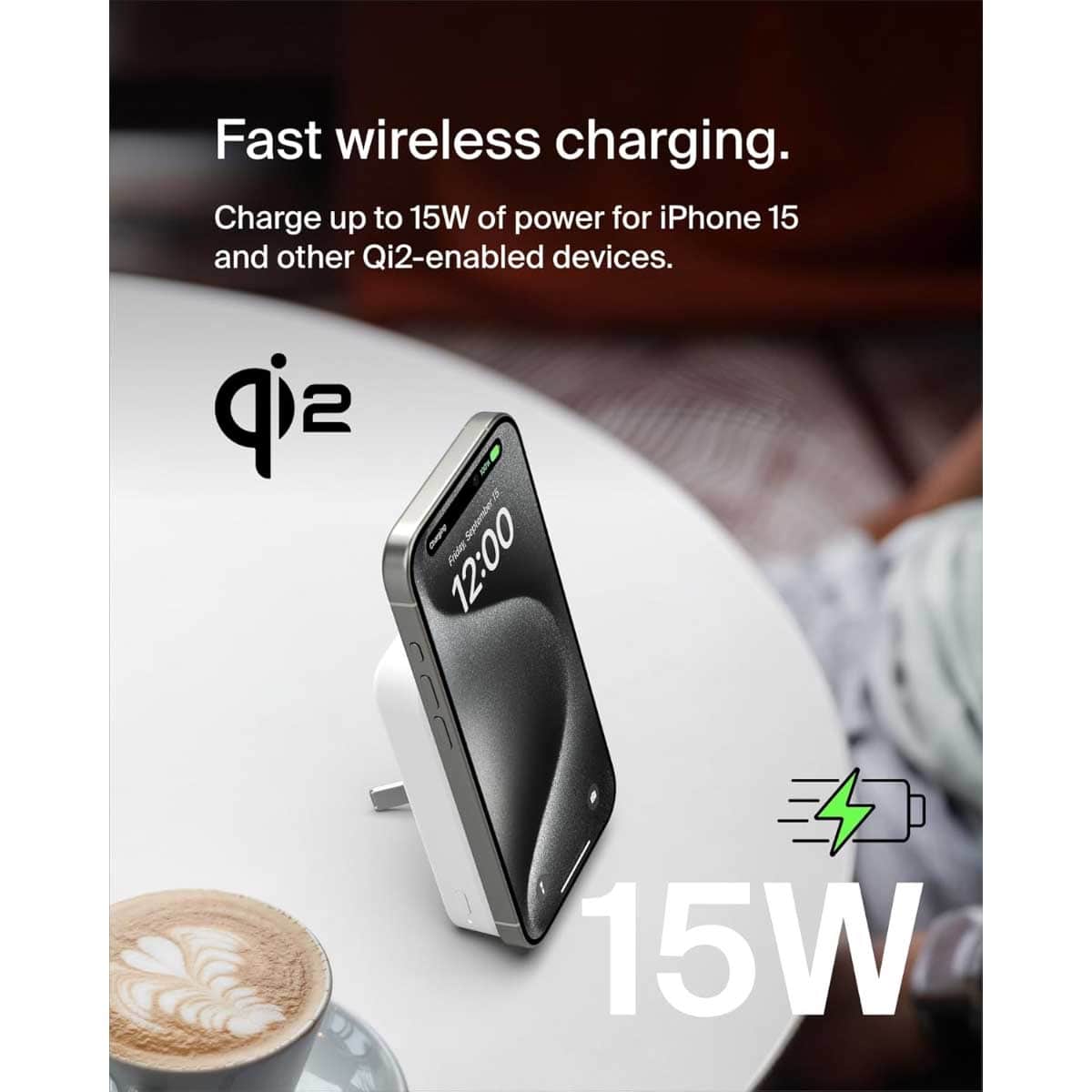 Belkin Qi2 10000mAh Magnetic Wireless Power Bank with Kickstand