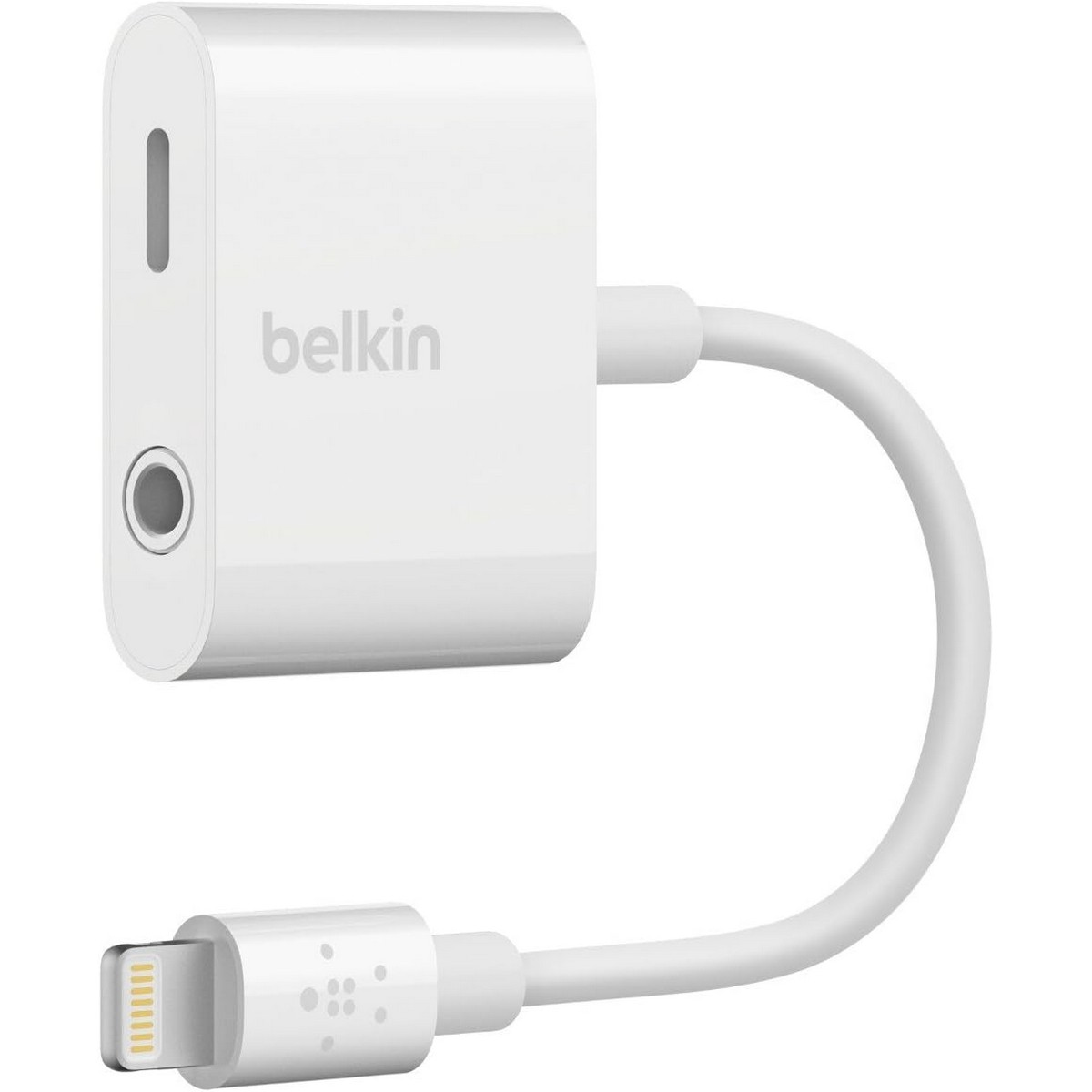 Belkin White Rockstar Lightning to 3.5mm Audio & Charge Adapter