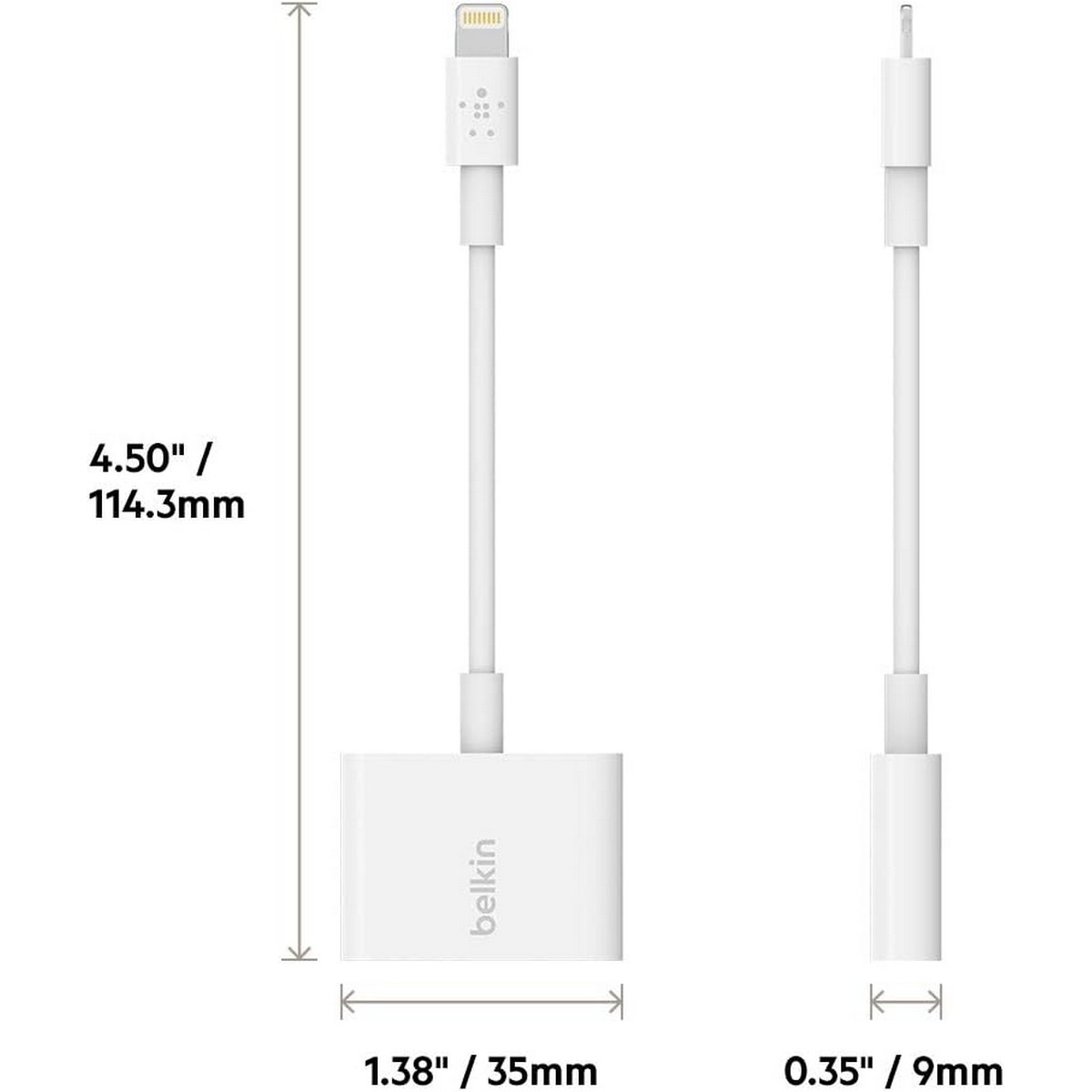 Belkin White Rockstar Lightning to 3.5mm Audio & Charge Adapter