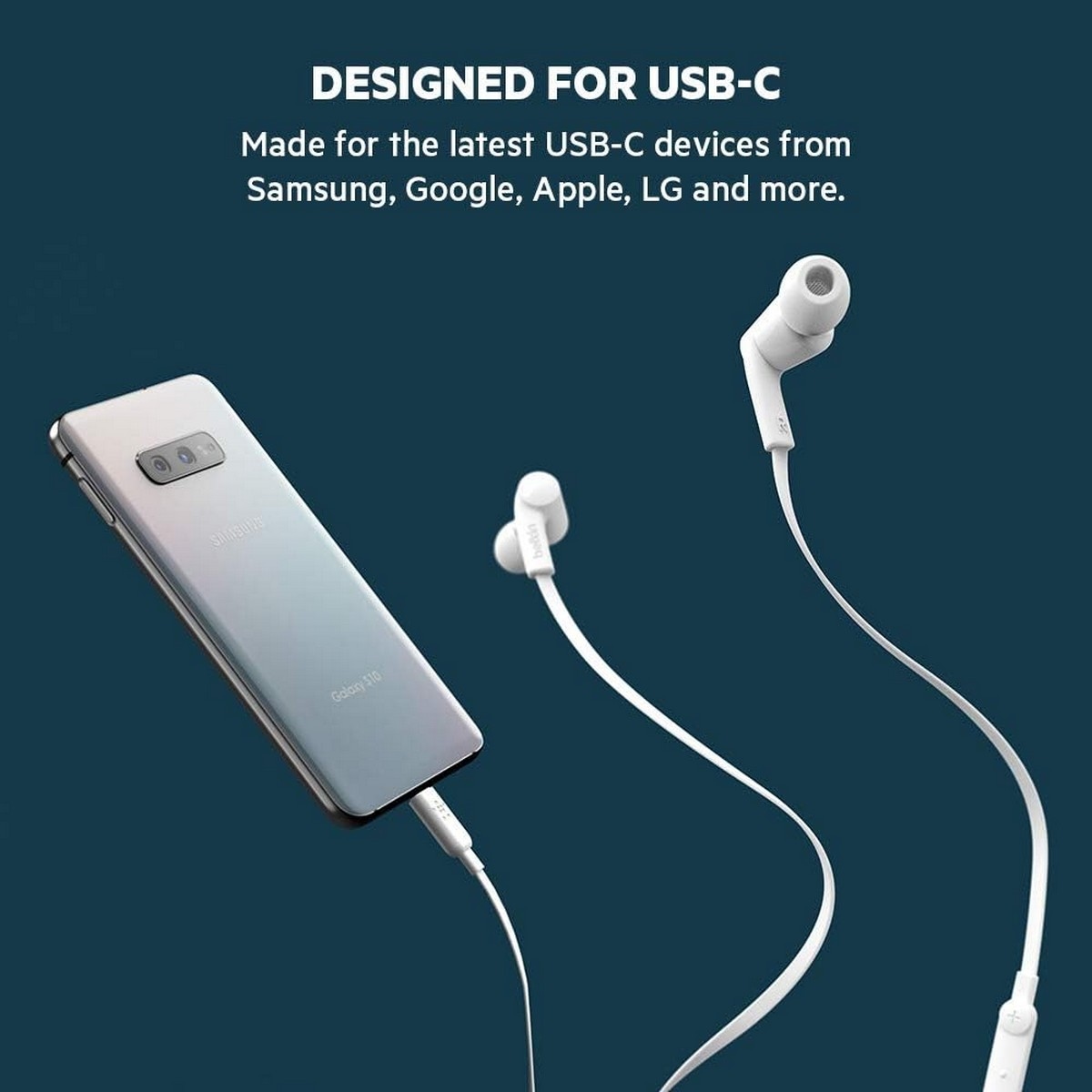 بيلكن روكستار سماعات أذن سلكية بموصل USB-C