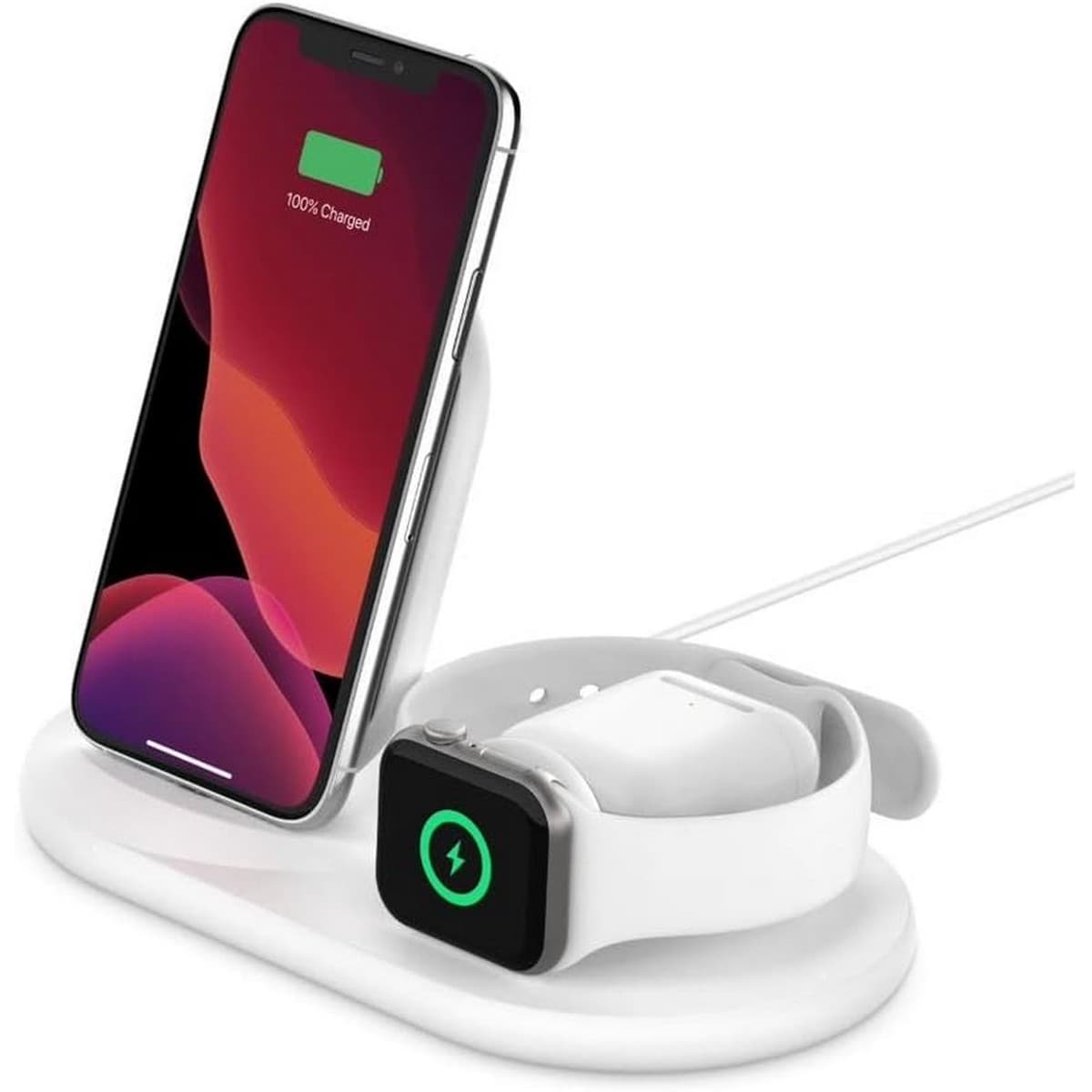 Belkin White Wireless Charging Stand with Power Supply Unit