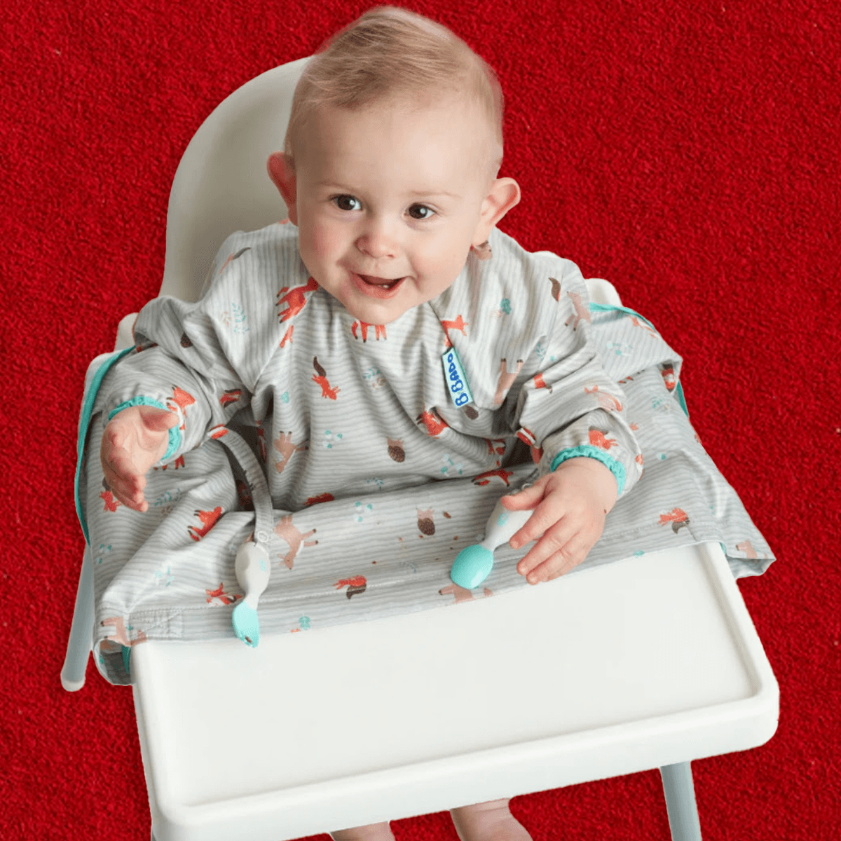 Bibado Coverall Bib & Attachable Handi Cutlery Set Unisex, 0-2 Years