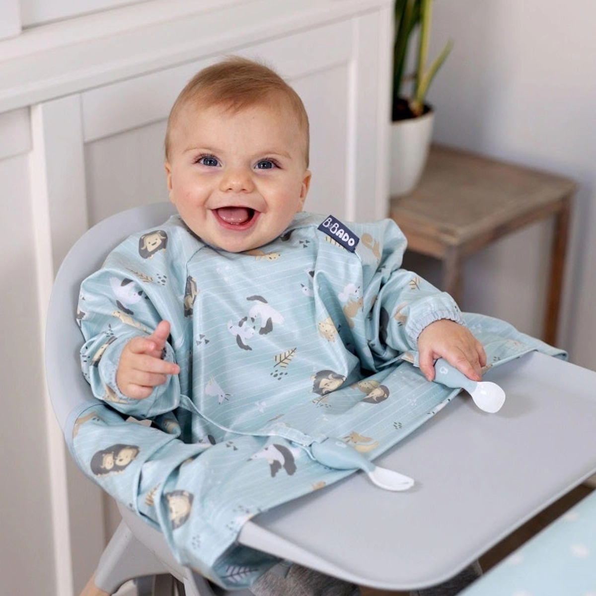 Bibado Coverall Bib & Handi Cutlery Set Unisex, 0-2 Years