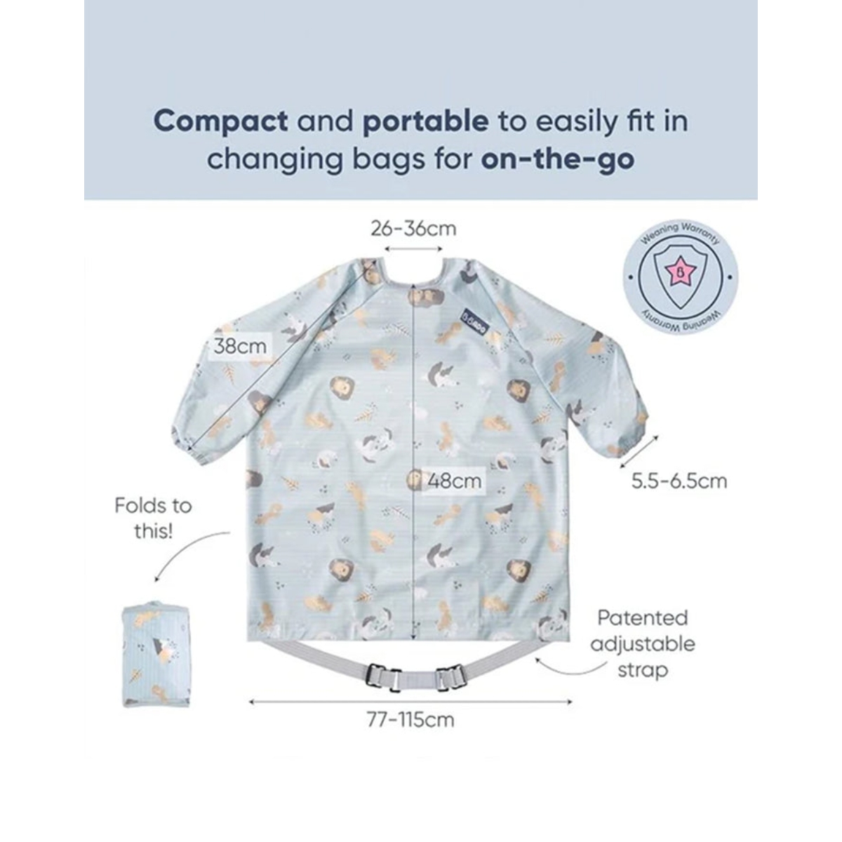 Bibado Coverall Bib & Handi Cutlery Set Unisex, 0-2 Years
