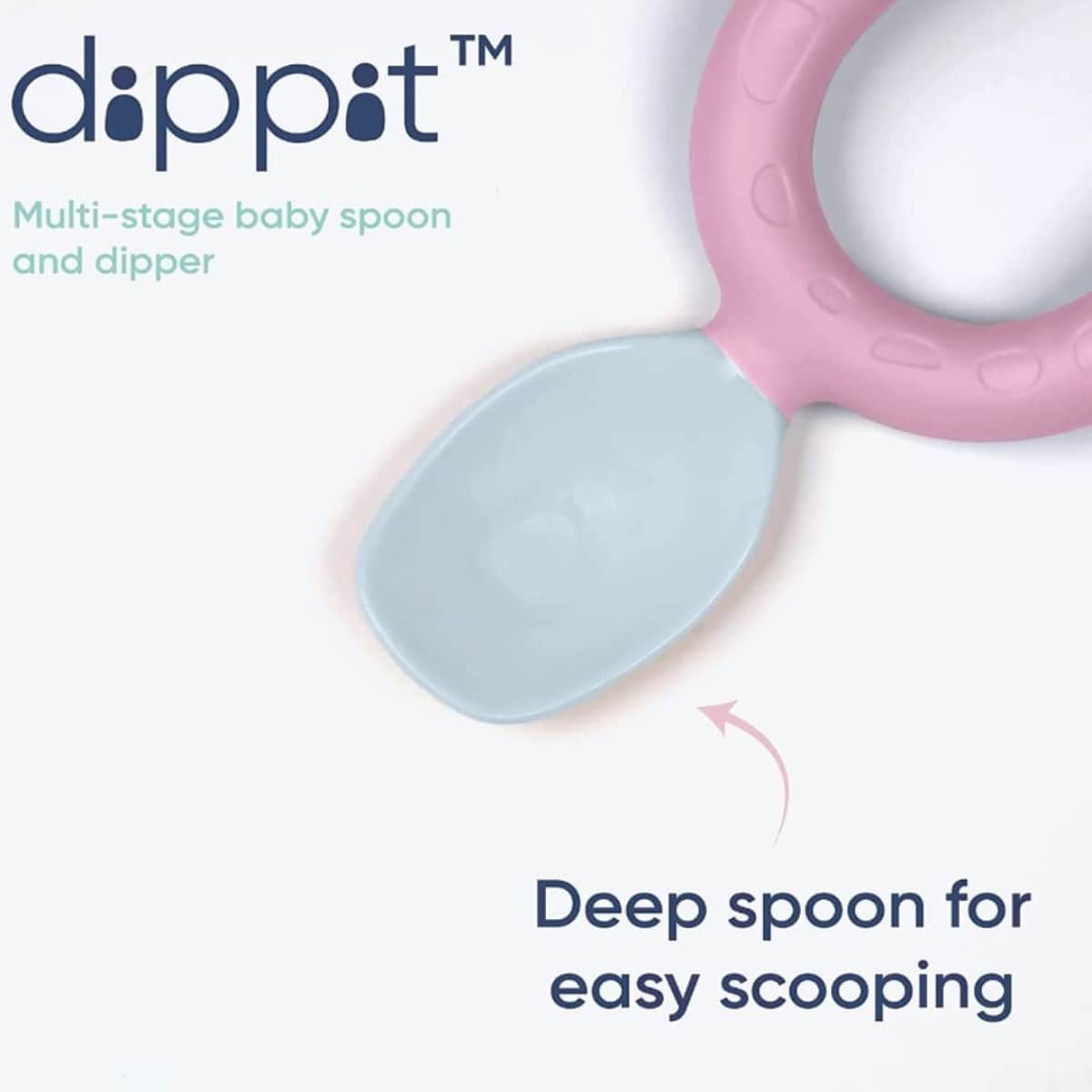 Bibado Multi-Stage Dippit Weaning Cutlery Spoon Unisex, 0-2 Years, Pack of 2