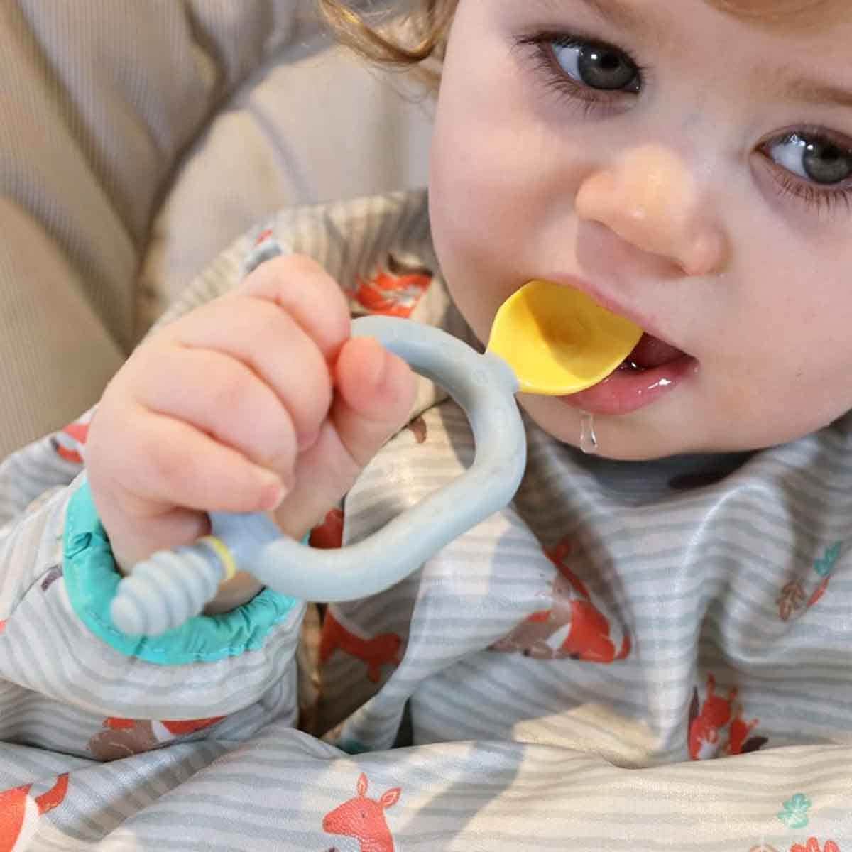 Bibado Multi-Stage Dippit Weaning Cutlery Spoon Unisex, 0-2 Years, Pack of 2