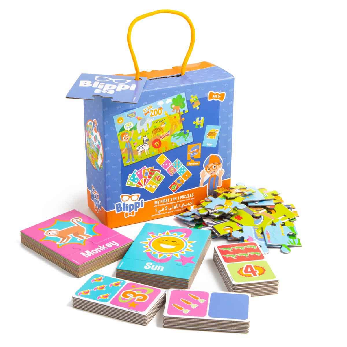Blippi My First 3 -in-1 Puzzle Set Unisex, 3-4 Years