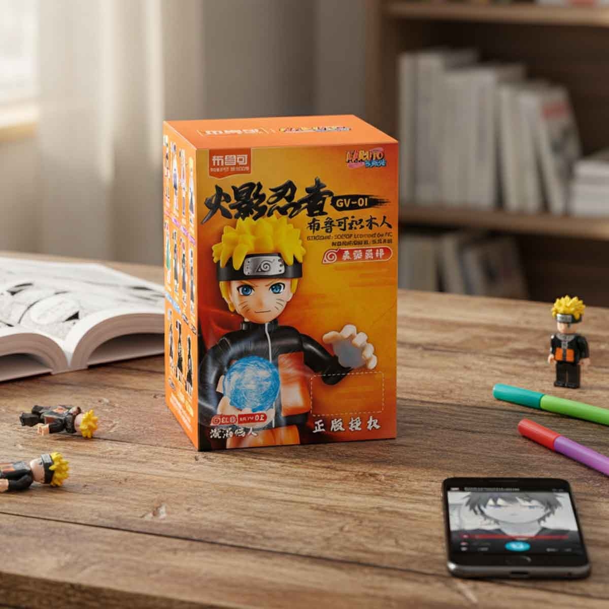 Blokees Naruto 71047 Galaxy Version 01 Ultimate Bond Assorted Action Figure Model Kit Unisex, 13+ Years
