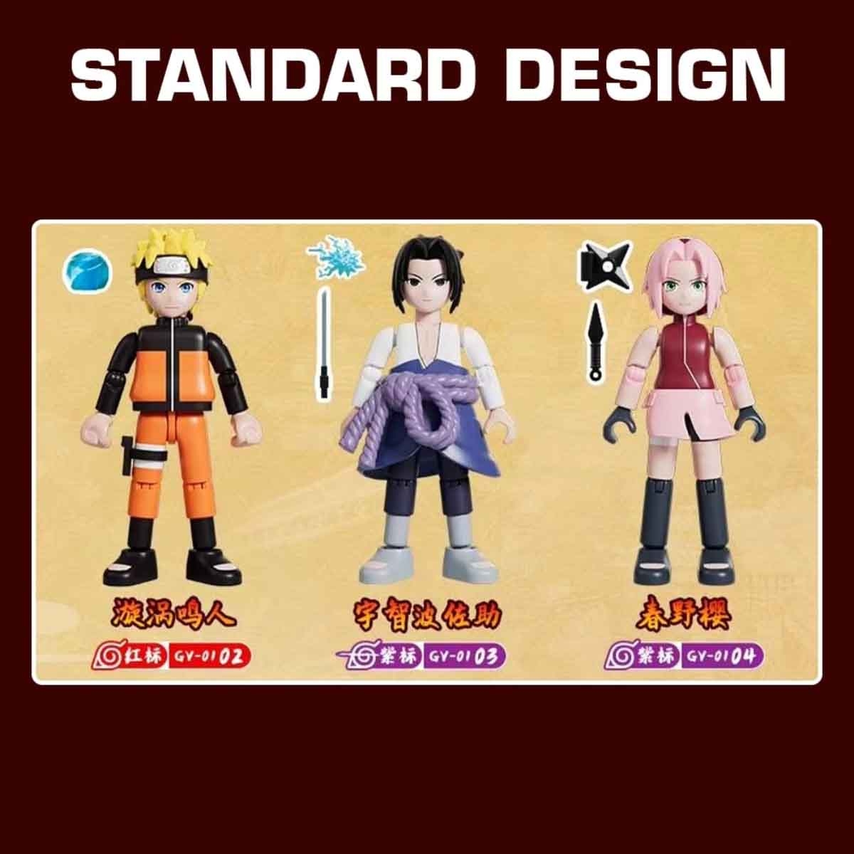 Blokees Naruto 71047 Galaxy Version 01 Ultimate Bond Assorted Action Figure Model Kit Unisex, 13+ Years