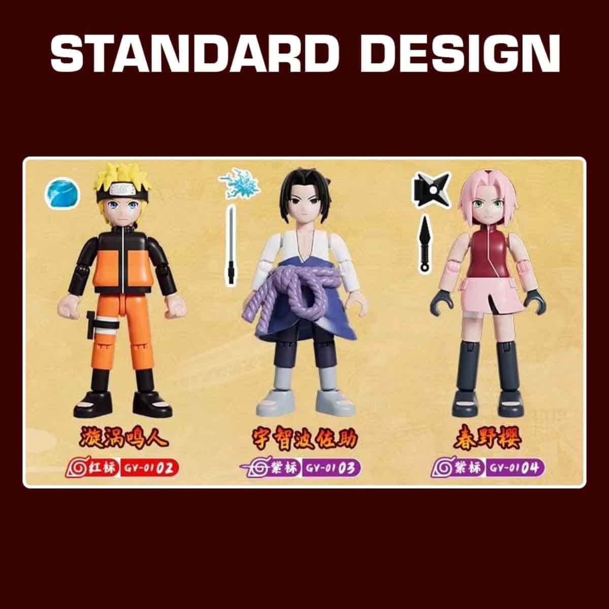 Blokees Naruto 71047 Galaxy Version 01 Ultimate Bond Assorted Action Figure Model Kit Unisex, 13+ Years