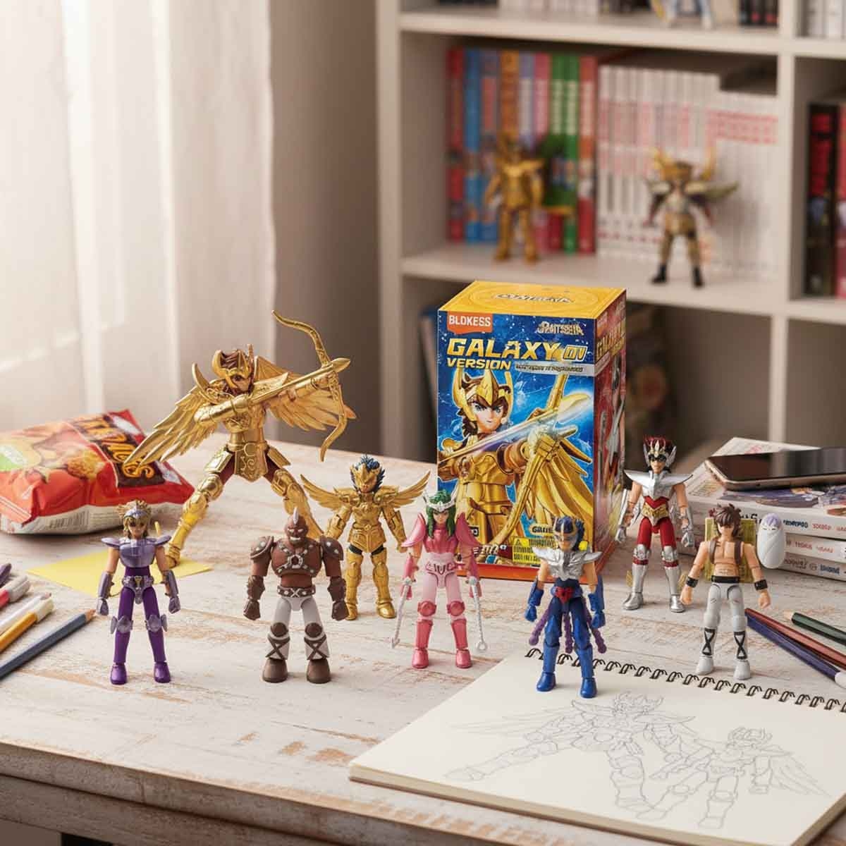 Blokees Saint Seiya 75001 Galaxy Version 01 The Legacy of Sagittarius Assorted Action Figure Model Kit Unisex, 13+ Years