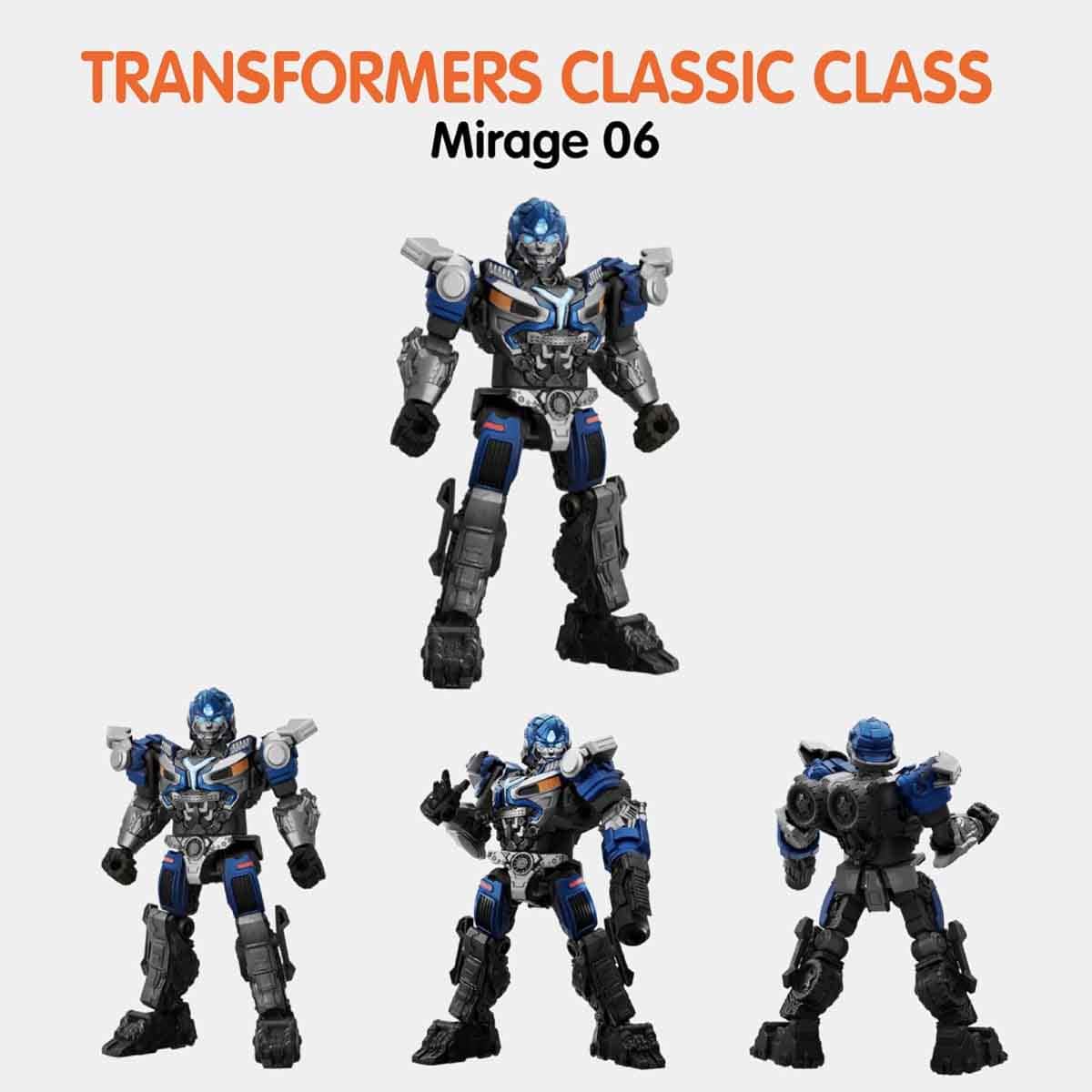 Blokees Transformers 4" 71151 Classic Class 06 Mirage Action Figure Model Kit Unisex, 13+ Years