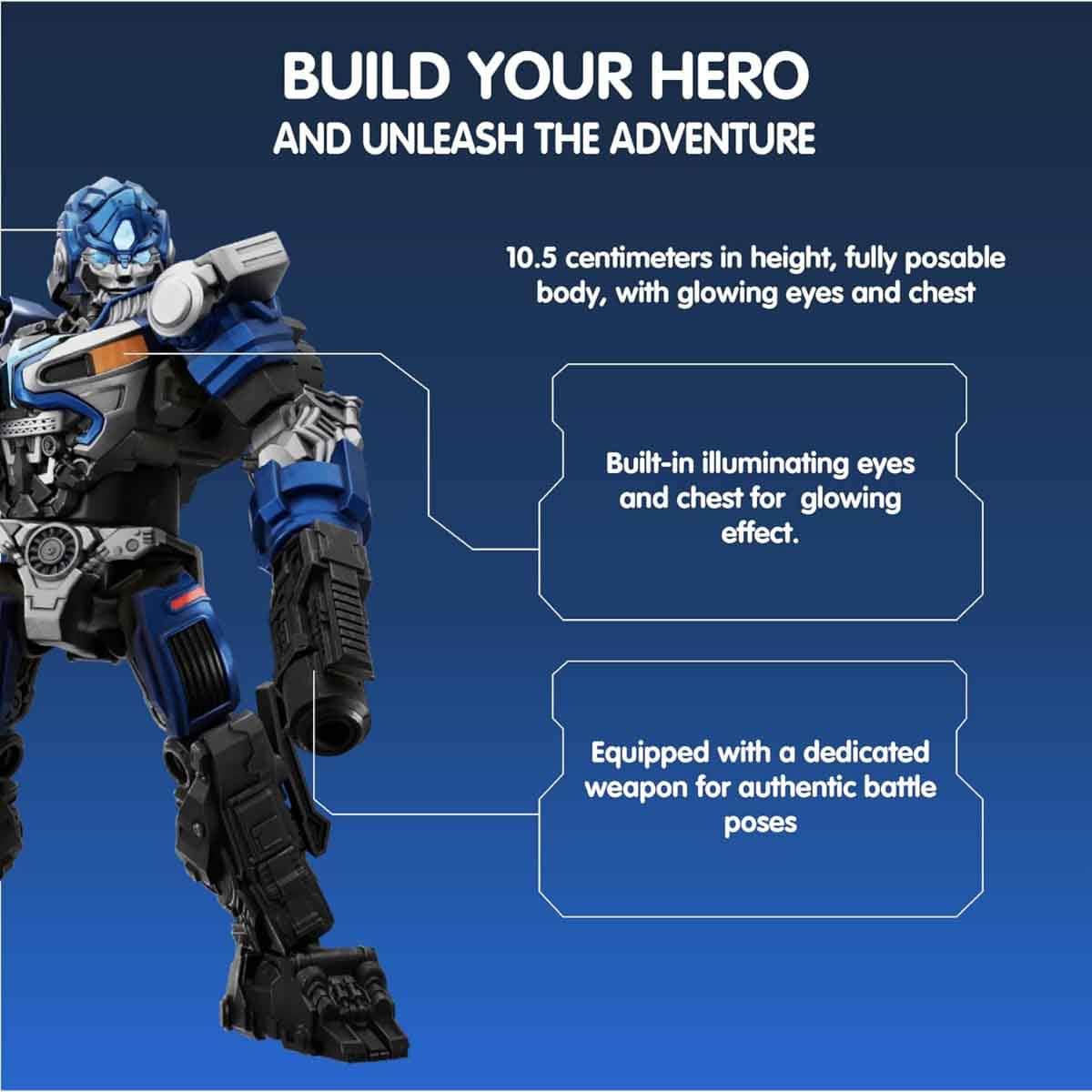 Blokees Transformers 4" 71151 Classic Class 06 Mirage Action Figure Model Kit Unisex, 13+ Years