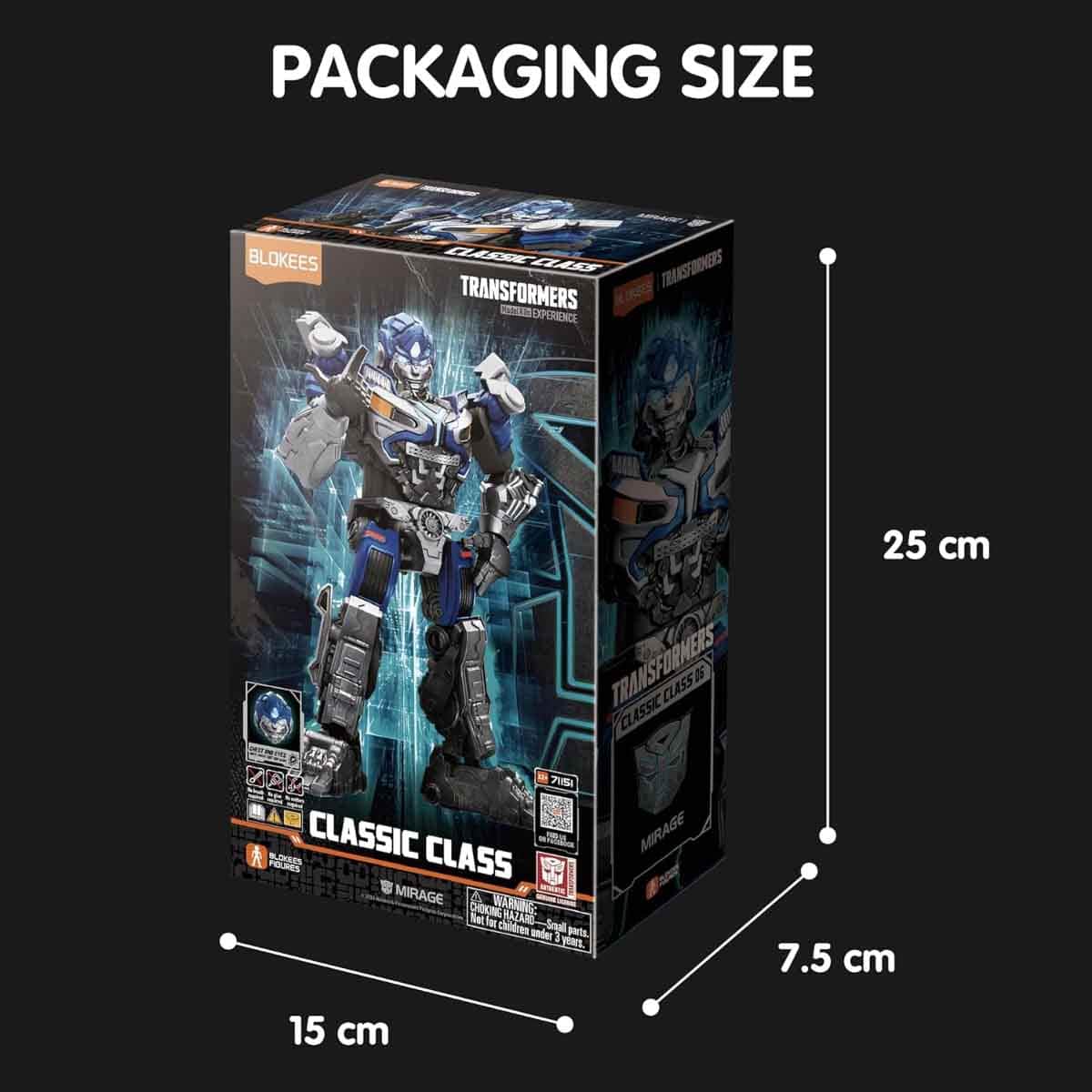 Blokees Transformers 4" 71151 Classic Class 06 Mirage Action Figure Model Kit Unisex, 13+ Years