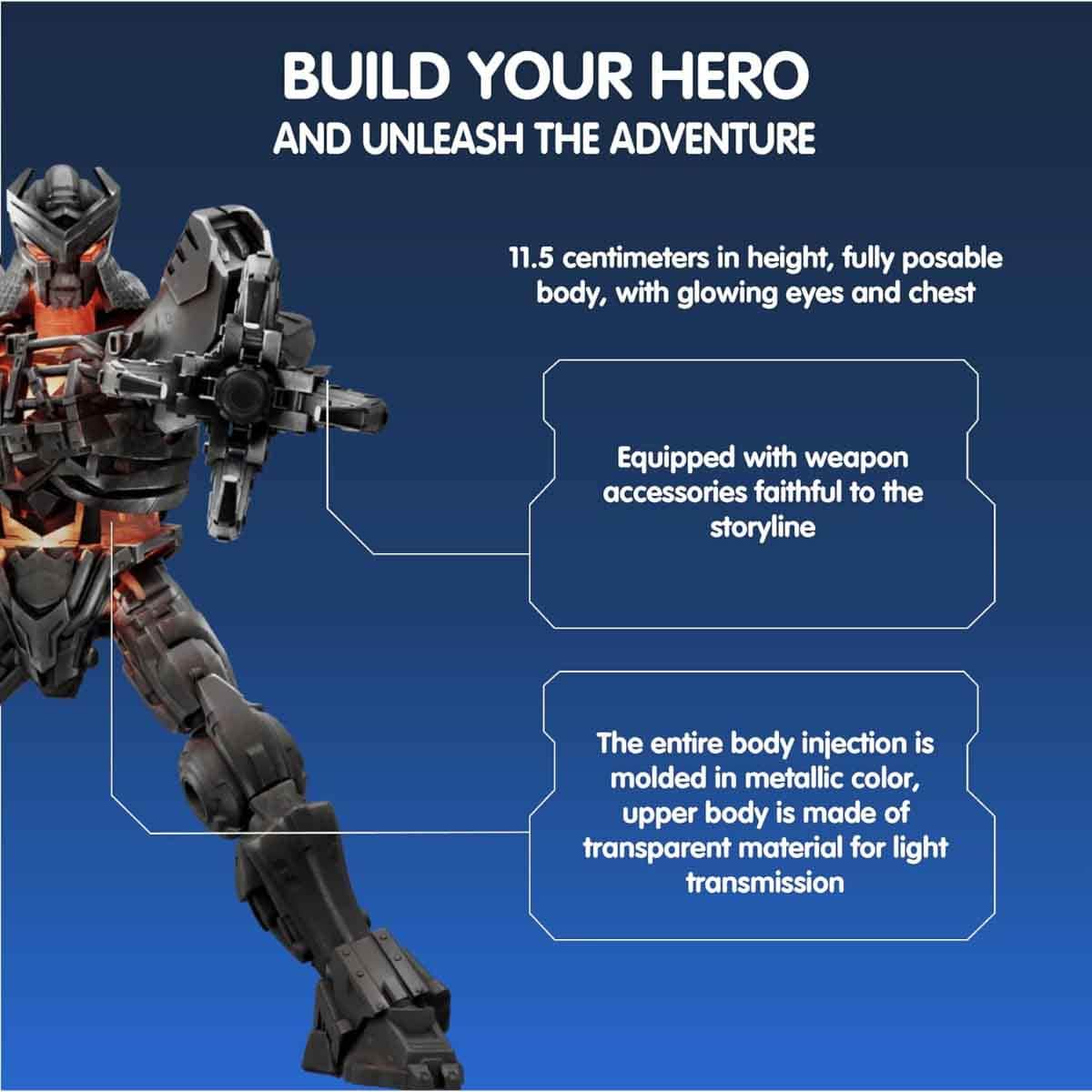 Blokees Transformers 5" 71143 Classic Class 03 Scourge Action Figure Model Kit Unisex, 13+ Years