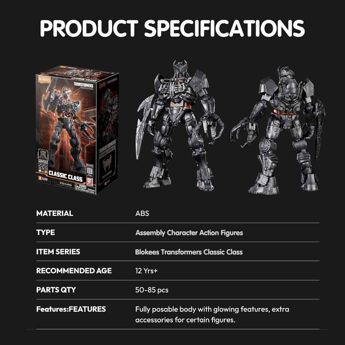 بلوكيس ترانسفورمرز 71143 كلاسيك كلاس 03 سكورج 5 انش مجسم أكشن قابل للتجميع – للجنسين، 13+ سنة